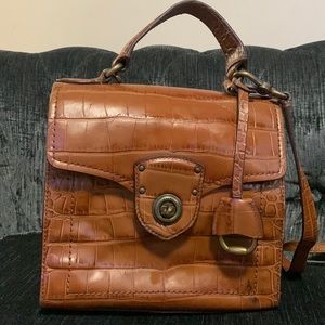 Ralph Lauren Crocodile-Embossed Satchel